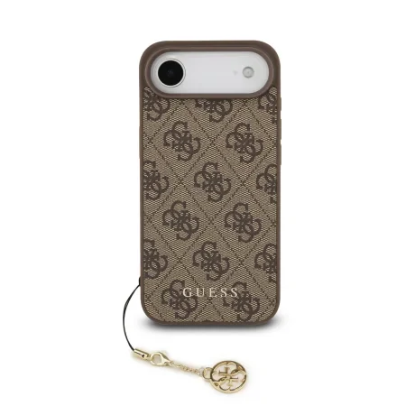 Carcasă spate Guess 4G Charm MagSafe pentru iPhone Air, maro, ton pe ton