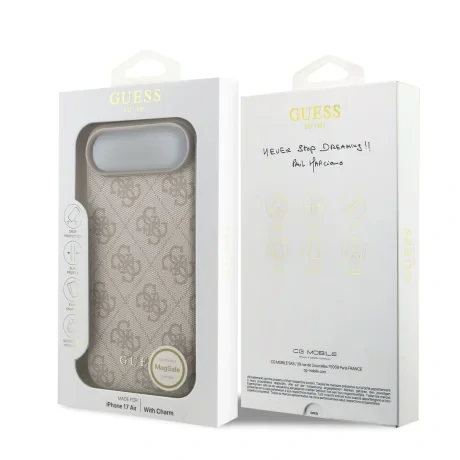 Carcasă spate Guess 4G Charm MagSafe pentru iPhone Air, roz ton pe ton