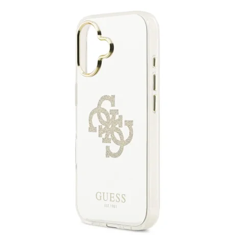 Carcasă spate Guess PC/TPU Mirror 4G cu sclipici și logo MagSafe pentru iPhone 17, aurie