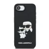 Carcasă spate Karl Lagerfeld 3D Cauciuc Karl și Choupette pentru iPhone 16e/17e Negru