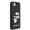 Carcasă spate Karl Lagerfeld 3D Cauciuc Karl și Choupette pentru iPhone 16e/17e Negru