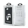 Carcasă spate Karl Lagerfeld 3D Cauciuc Karl și Choupette pentru iPhone 16e/17e Negru
