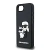 Carcasă spate Karl Lagerfeld 3D Cauciuc Karl și Choupette pentru iPhone 16e/17e Negru