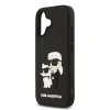 Carcasă spate Karl Lagerfeld 3D Cauciuc Karl și Choupette pentru iPhone 17 Negru