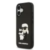 Carcasă spate Karl Lagerfeld 3D Cauciuc Karl și Choupette pentru iPhone 17 Negru