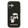 Carcasă spate Karl Lagerfeld 3D Cauciuc Karl și Choupette pentru iPhone 17 Negru