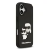 Carcasă spate Karl Lagerfeld 3D Cauciuc Karl și Choupette pentru iPhone 17 Negru