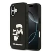 Carcasă spate Karl Lagerfeld 3D Cauciuc Karl și Choupette pentru iPhone 17 Negru
