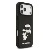 Carcasă spate Karl Lagerfeld 3D Cauciuc Karl și Choupette pentru iPhone 17 Pro Max Negru