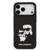 Carcasă spate Karl Lagerfeld 3D Cauciuc Karl și Choupette pentru iPhone 17 Pro Max Negru