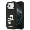 Carcasă spate Karl Lagerfeld 3D Cauciuc Karl și Choupette pentru iPhone 17 Pro Max Negru