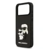 Carcasă spate Karl Lagerfeld 3D Cauciuc Karl și Choupette pentru iPhone 17 Pro Max Negru