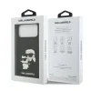Carcasă spate Karl Lagerfeld 3D Cauciuc Karl și Choupette pentru iPhone 17 Pro Max Negru