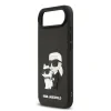 Carcasă spate Karl Lagerfeld 3D Cauciuc Karl și Choupette pentru iPhone Air, Negru
