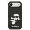 Carcasă spate Karl Lagerfeld 3D Cauciuc Karl și Choupette pentru iPhone Air, Negru