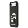 Carcasă spate Karl Lagerfeld 3D Cauciuc Karl și Choupette pentru iPhone Air, Negru