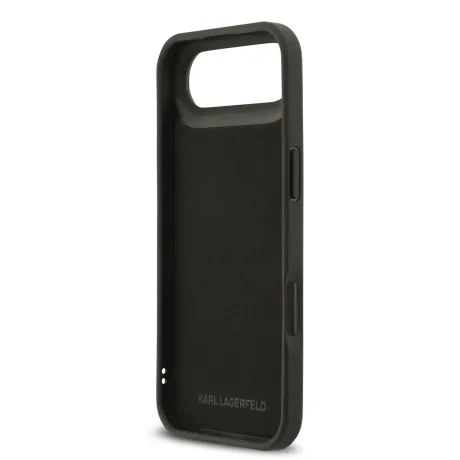 Carcasă spate Karl Lagerfeld 3D Cauciuc Karl și Choupette pentru iPhone Air, Negru