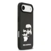 Carcasă spate Karl Lagerfeld 3D Cauciuc Karl și Choupette pentru iPhone Air, Negru