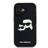Carcasă spate Karl Lagerfeld 3D Rubber Double Heads pentru iPhone 16, neagră