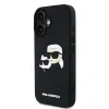 Carcasă spate Karl Lagerfeld 3D Rubber Double Heads pentru iPhone 16, neagră