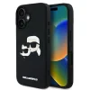 Carcasă spate Karl Lagerfeld 3D Rubber Double Heads pentru iPhone 16, neagră