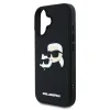 Carcasă spate Karl Lagerfeld 3D Rubber Double Heads pentru iPhone 16, neagră