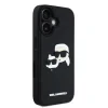 Carcasă spate Karl Lagerfeld 3D Rubber Double Heads pentru iPhone 16, neagră
