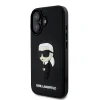 Carcasă spate Karl Lagerfeld 3D Rubber Iconic pentru iPhone 16, neagră