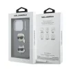 Carcasă spate Karl Lagerfeld cu model granulat din PU K&amp;amp;CH Heads pentru iPhone 15 Pro Max, gri