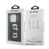 Carcasă spate Karl Lagerfeld cu model granulat din PU K&amp;amp;CH Heads pentru iPhone 15 Pro Max, neagră