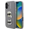 Carcasă spate Karl Lagerfeld cu model granulat din PU K&amp;amp;CH Heads pentru iPhone 16, gri