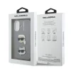 Carcasă spate Karl Lagerfeld cu model granulat din PU K&amp;amp;CH Heads pentru iPhone 16, gri