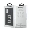 Carcasă spate Karl Lagerfeld cu model granulat din PU K&amp;amp;CH Heads pentru iPhone 16, neagră