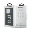 Carcasă spate Karl Lagerfeld cu model granulat din PU K&amp;amp;CH Heads pentru iPhone 16 Pro Max, neagră