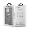 Carcasă spate Karl Lagerfeld cu model K&amp;amp;CH Heads din PU granulat pentru iPhone 15, gri