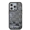 Carcasă spate Karl Lagerfeld cu sclipici lichid și monogramă în gradient pentru iPhone 15 Pro Max, neagră