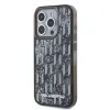 Carcasă spate Karl Lagerfeld cu sclipici lichid și monogramă în gradient pentru iPhone 15 Pro Max, neagră