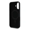 Carcasă spate Karl Lagerfeld din silicon lichid Karl and Choupette MagSafe pentru iPhone 16, neagră