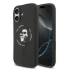 Carcasă spate Karl Lagerfeld din silicon lichid Karl and Choupette MagSafe pentru iPhone 17, neagră