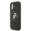 Carcasă spate Karl Lagerfeld din silicon lichid Karl and Choupette MagSafe pentru iPhone 17, neagră