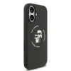 Carcasă spate Karl Lagerfeld din silicon lichid Karl and Choupette MagSafe pentru iPhone 17, neagră