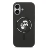 Carcasă spate Karl Lagerfeld din silicon lichid Karl and Choupette MagSafe pentru iPhone 17, neagră