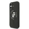 Carcasă spate Karl Lagerfeld din silicon lichid Karl and Choupette MagSafe pentru iPhone 17, neagră