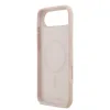 Carcasă spate Karl Lagerfeld din silicon lichid Karl and Choupette MagSafe pentru iPhone Air, roz