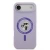 Carcasă spate Karl Lagerfeld din silicon lichid Karl and Choupette MagSafe pentru iPhone Air, violet