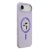 Carcasă spate Karl Lagerfeld din silicon lichid Karl and Choupette MagSafe pentru iPhone Air, violet