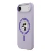 Carcasă spate Karl Lagerfeld din silicon lichid Karl and Choupette MagSafe pentru iPhone Air, violet