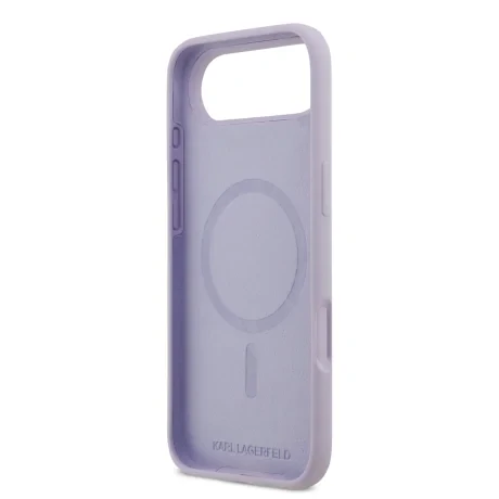 Carcasă spate Karl Lagerfeld din silicon lichid Karl and Choupette MagSafe pentru iPhone Air, violet