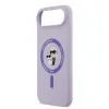 Carcasă spate Karl Lagerfeld din silicon lichid Karl and Choupette MagSafe pentru iPhone Air, violet