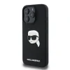 Carcasă spate Karl Lagerfeld din silicon lichid Karl Head MagSafe pentru iPhone 16 Pro, neagră